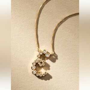 Anthropologie Gold-Plated Lasso Monogram Necklace Letter “E”